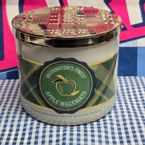 BBW Washington's Finest Apple Macchiato Large 3 Wick Candle Home Fragrance